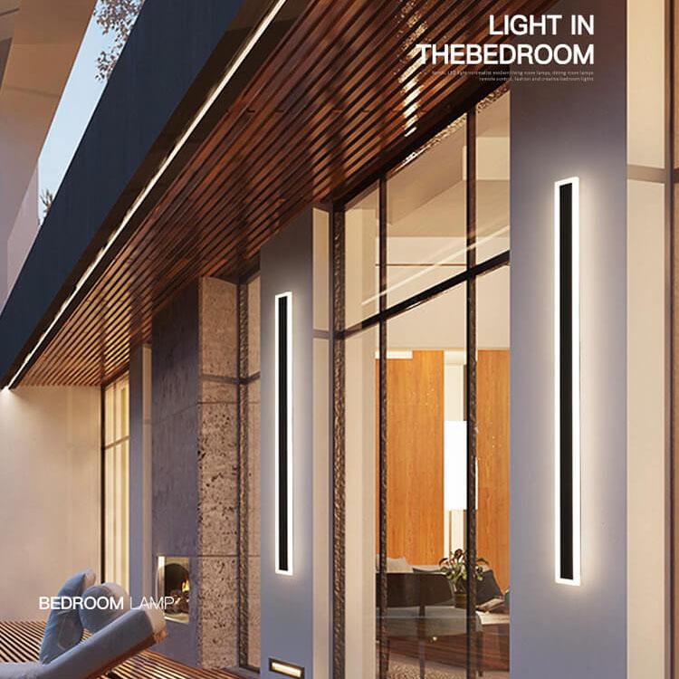 Vertical LED Outdoor Wall Light Fixture – Waterproof Aluminum Sconce for Home Facade, Patio & Entryway – Modern Architectural Exterior