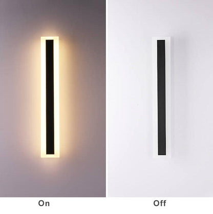 Vertical LED Outdoor Wall Light Fixture – Waterproof Aluminum Sconce for Home Facade, Patio & Entryway – Modern Architectural Exterior