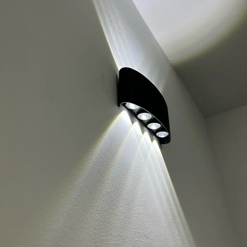 Weatherproof Sconce Fixture 8 in LED Up-Down Beam Black White for Exterior Front Door Hallway Patio Garden Modern Aluminum IP65 Architecture