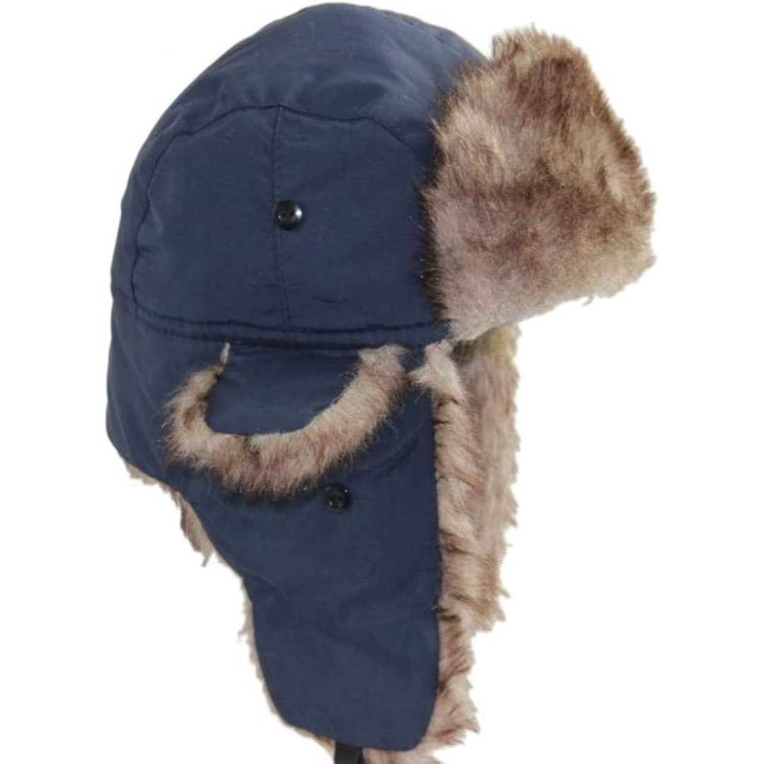 Insulated Winter Aviator Hat with Ear Flaps & Chin Strap – Windproof Faux Fur-Lined Cap for Men & Women – Cold Weather Headwear