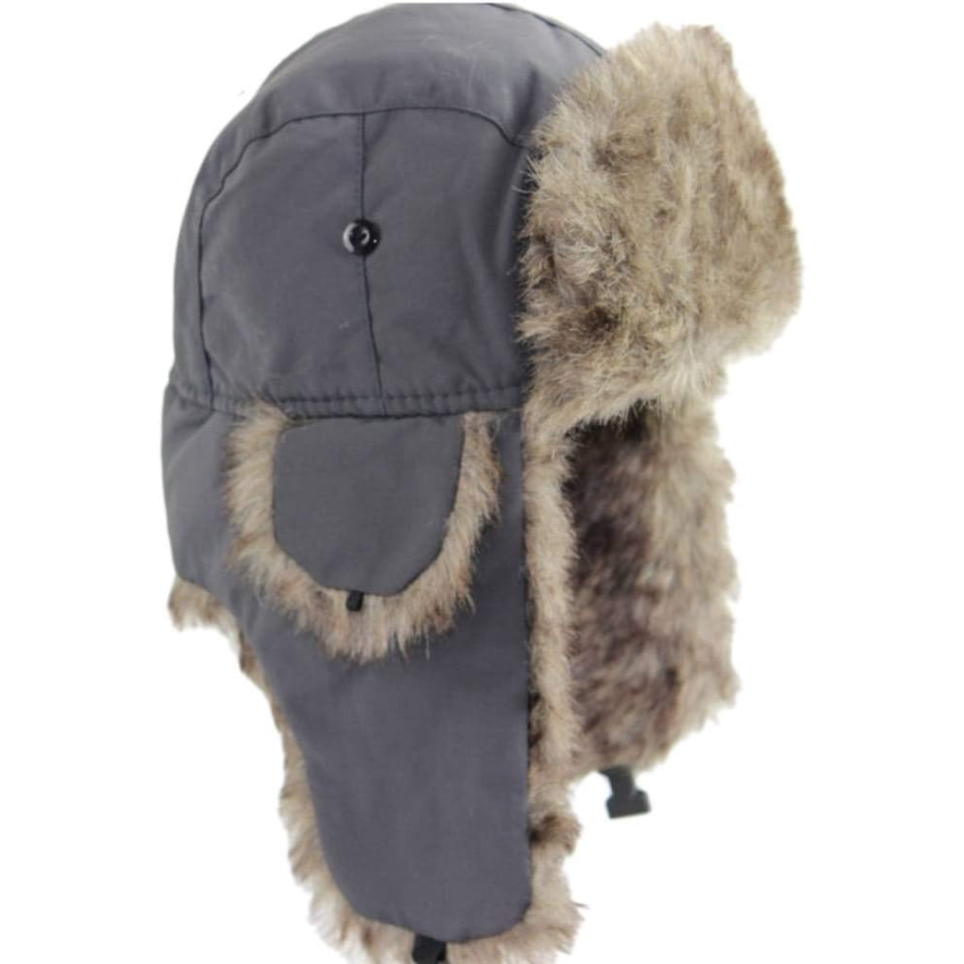 Insulated Winter Aviator Hat with Ear Flaps & Chin Strap – Windproof Faux Fur-Lined Cap for Men & Women – Cold Weather Headwear