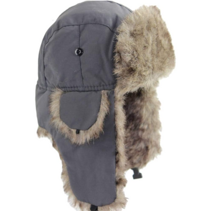 Insulated Winter Aviator Hat with Ear Flaps & Chin Strap – Windproof Faux Fur-Lined Cap for Men & Women – Cold Weather Headwear