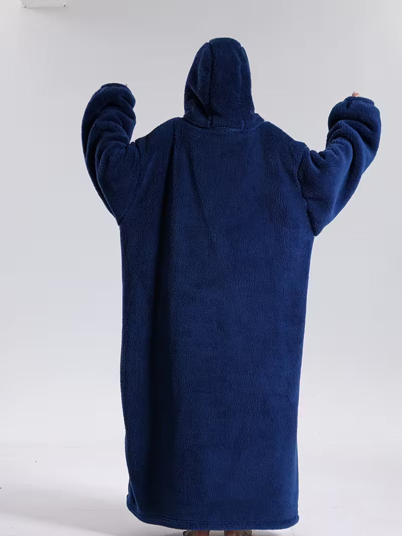Oversized Wearable Blanket Hoodie with Sleeves & Pocket – Plush Throw for Couch, Bed, Camping – One Size Adults