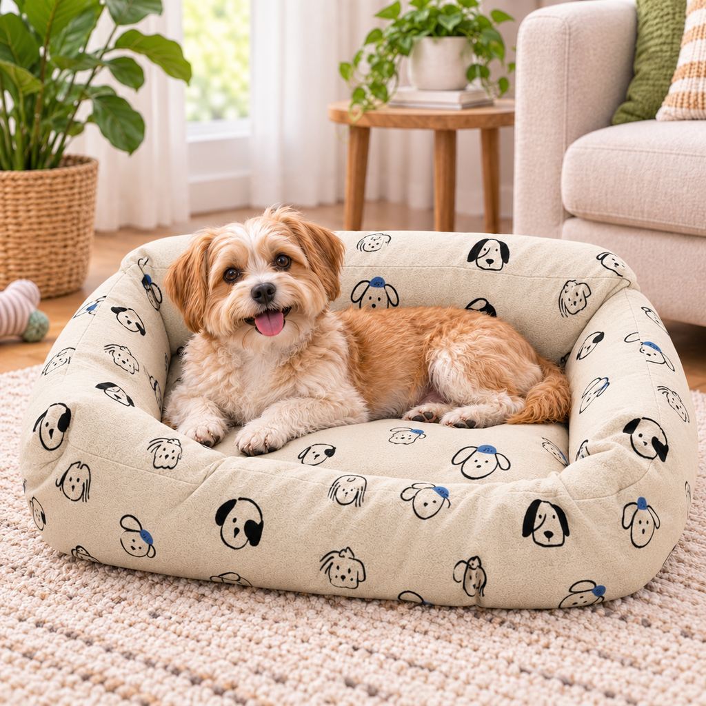Ortekor Washable Replacement Dog Bed Cover for Pet Owners - Removable Cover to Refresh Old Dog Beds, Protect Against Hair & Dirt