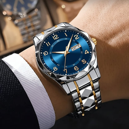Mens Watches Titanium Sports Watch with Chronograph and Alarm, Water Resistant Watch for Men with Dual Display