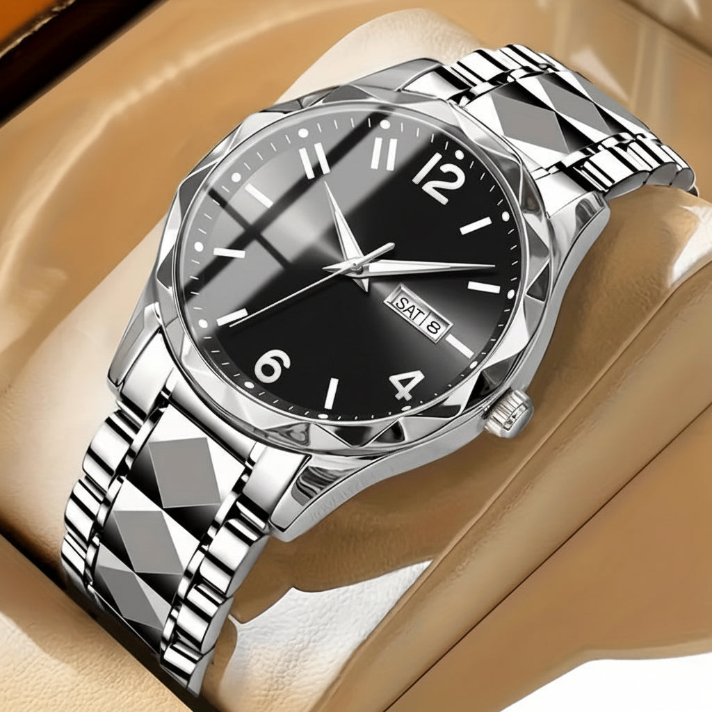 Mens Watches Titanium Sports Watch with Chronograph and Alarm, Water Resistant Watch for Men with Dual Display