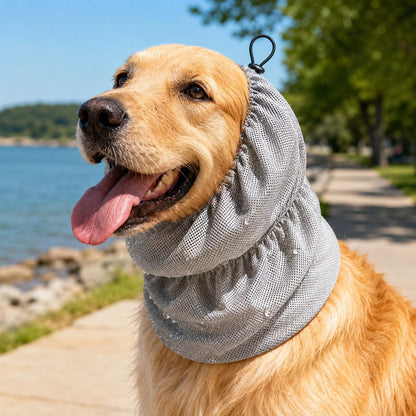 Ortekor Water-Activated Dog Cooling Snood for Summer Walks - Lightweight Neck & Ear Cooler for Hot Weather, Beach Days & Long-Fur Dogs