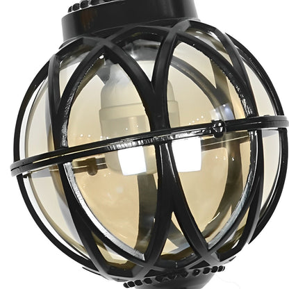 Outdoor Hanging Globe Ceiling Light Metal and Glass for Patio Pergola Covered Terrace Garden Porch Deck Veranda Lighting Fixture Weather Res