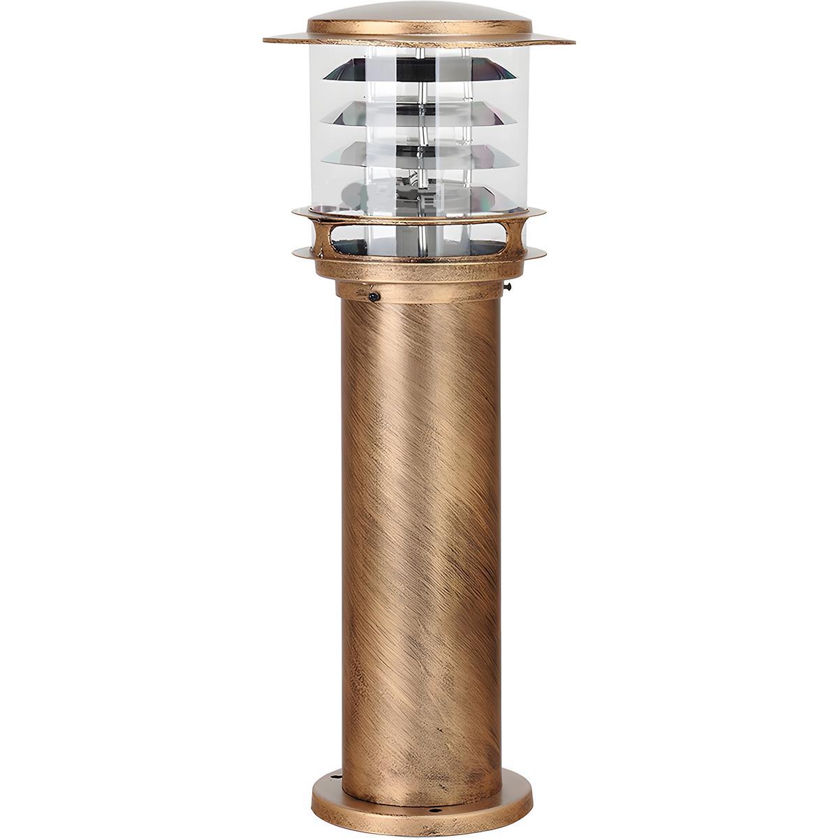 Layered Cylinder Pathway Light Bollard for Yard & Walkway 7W LED Weatherproof Post Lamp Aluminum Construction Black Bronze 12-32 in Heights
