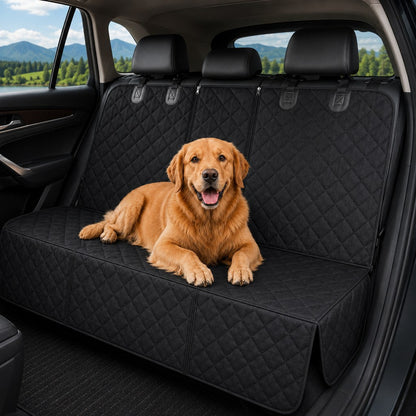 Ortekor Waterproof Dog Car Back Seat Cover for Road Trips - Protects from Mud, Fur & Scratches