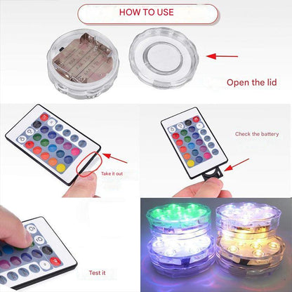 Submersible LED Pool Light Remote-Controlled Color-Changing Underwater Fixture for Pools Hot Tubs Ponds Bathtubs IP68 Waterproof Floating