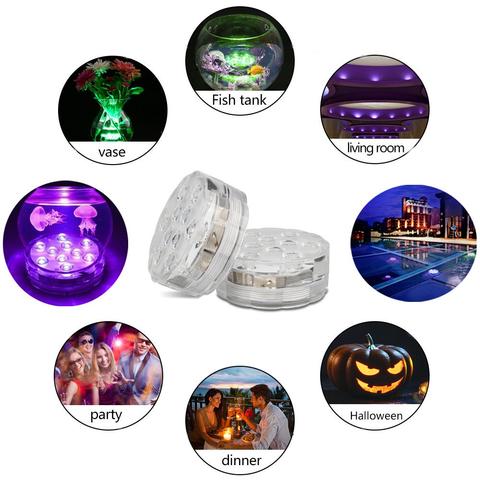 Submersible LED Pool Light Remote-Controlled Color-Changing Underwater Fixture for Pools Hot Tubs Ponds Bathtubs IP68 Waterproof Floating
