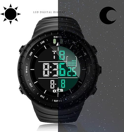 Digital Sports Watch for Men Shock Resistant Waterproof Alarm LED Backlight Tactical Wristwatch for Running Hiking Swimming Outdoor Activiti