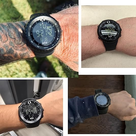 Digital Sports Watch for Men Shock Resistant Waterproof Alarm LED Backlight Tactical Wristwatch for Running Hiking Swimming Outdoor Activiti