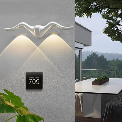 LED Aluminum Exterior Sconce 6-Inch Decorative Coastal & Nature Motif Fixture for Walkways, Porches & Yards