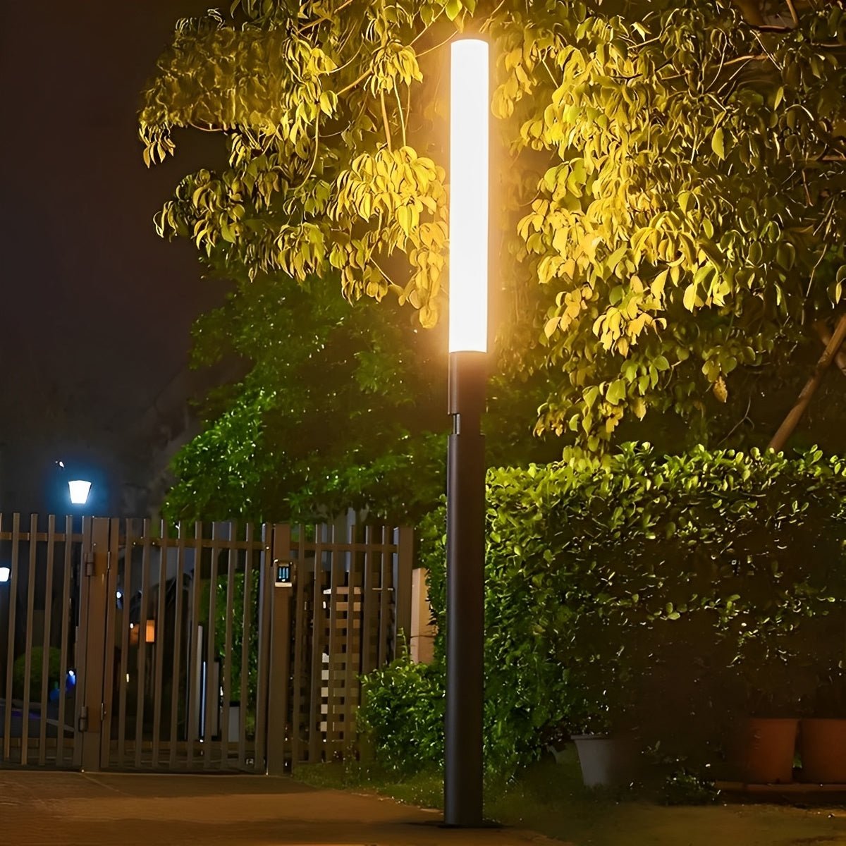 Tall Aluminum Outdoor Post Lamp 6.5 ft Black LED Bollard Light for Driveways Pathways Walkways Yards Landscapes Patios Waterproof IP55 3000K