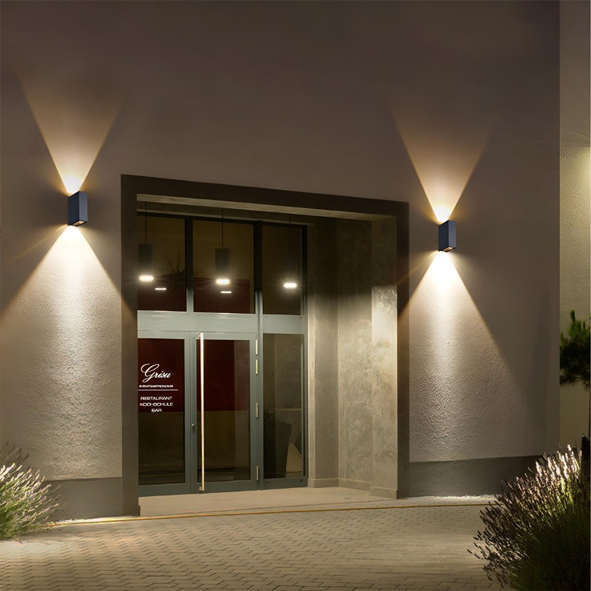 Outdoor LED Sconce Fixture Dual Beam Waterproof Aluminum Housing for Exterior Entryway Porch Patio Garage Modern Architectural Lighting 3.5×