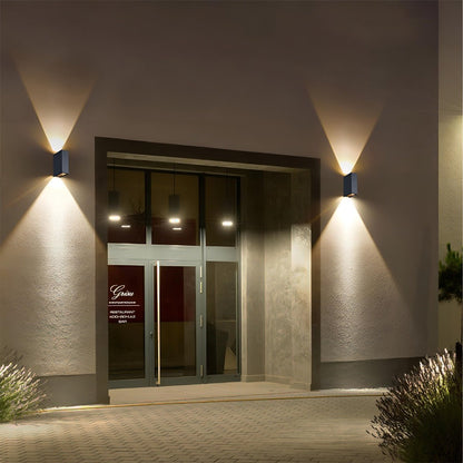 Outdoor LED Sconce Fixture Dual Beam Waterproof Aluminum Housing for Exterior Entryway Porch Patio Garage Modern Architectural Lighting 3.5×