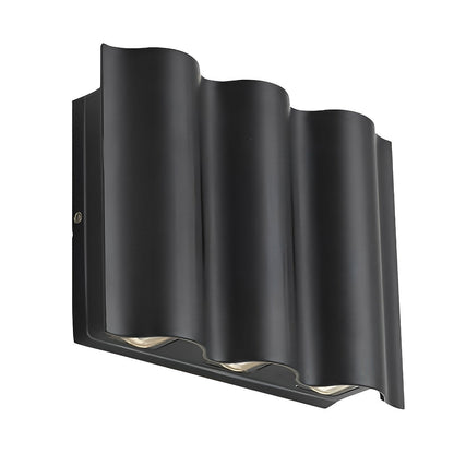 Outdoor LED Wall Light Fixture Aluminum Black Bidirectional Sconce for Entryway Patio Porch Weatherproof Exterior Home Lighting