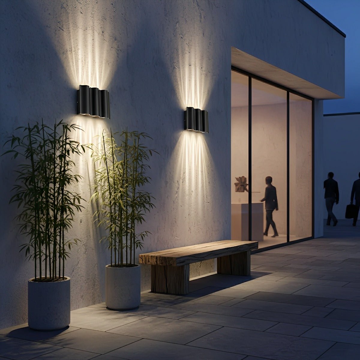 Outdoor LED Wall Light Fixture Aluminum Black Bidirectional Sconce for Entryway Patio Porch Weatherproof Exterior Home Lighting