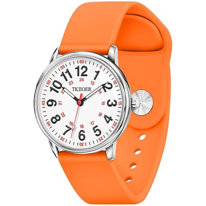 Clip-On Fob Watch for Nurses & Healthcare Workers with Luminous Dial 12/24 Hour Second Hand 164 ft Waterproof for Medical Students CNAs