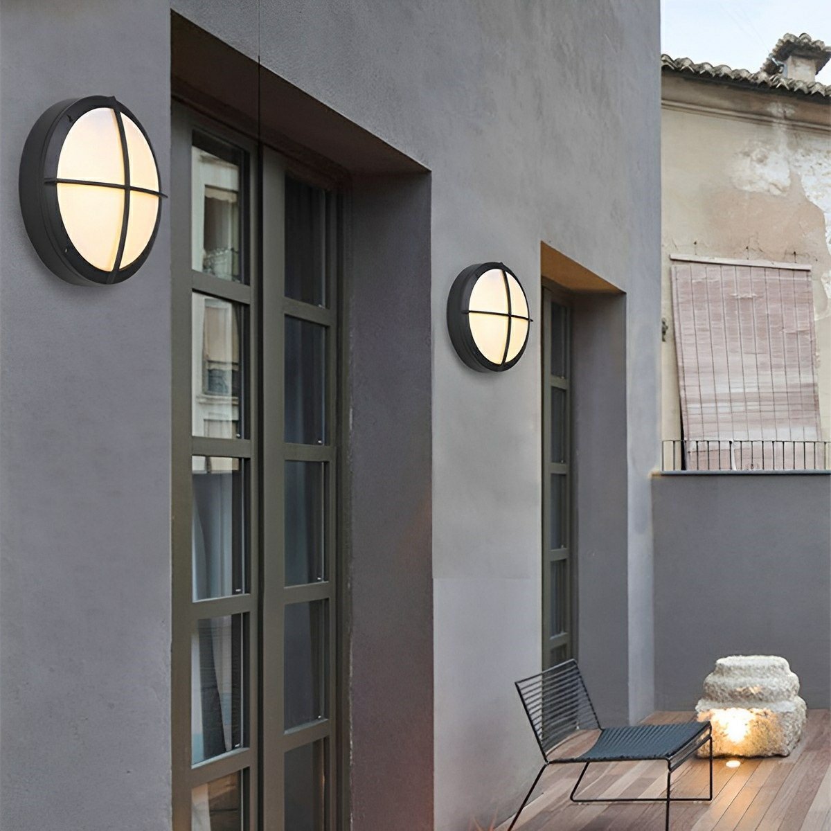Exterior Sconce LED Weatherproof Aluminum Round 11-Inch 3000K Soft Glow for Entryways Yards Decks Pathways Architectural Accent IP65 Rated M
