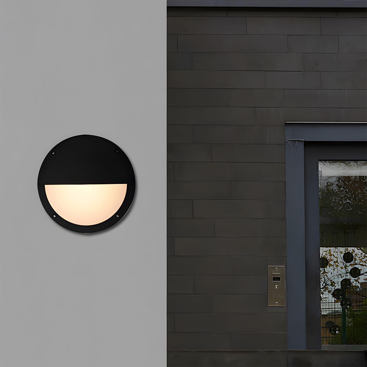 Exterior Sconce LED Weatherproof Aluminum Round 11-Inch 3000K Soft Glow for Entryways Yards Decks Pathways Architectural Accent IP65 Rated M
