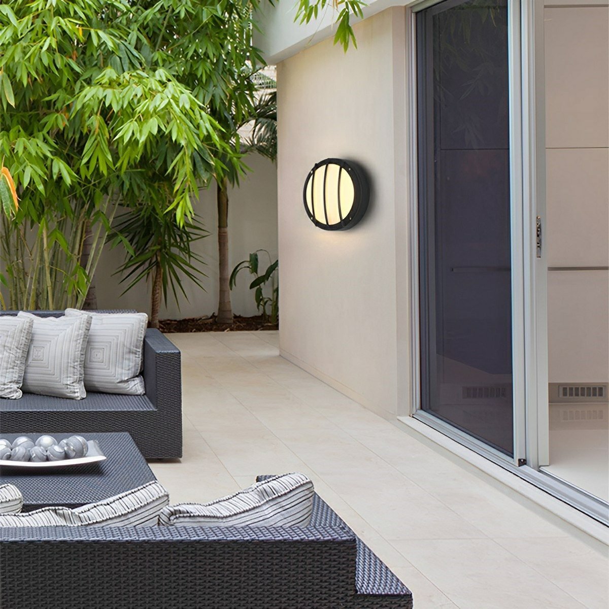 Exterior Sconce LED Weatherproof Aluminum Round 11-Inch 3000K Soft Glow for Entryways Yards Decks Pathways Architectural Accent IP65 Rated M