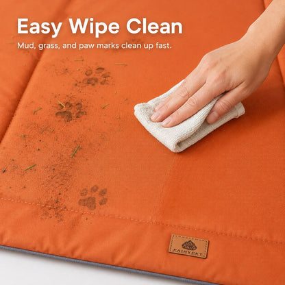 Ortekor Waterproof Outdoor Pet Camping Mat - Foldable Dog Travel Bed for Camping, Car Trunk & Patio, Keeps Pets Off Wet Grass & Dirt