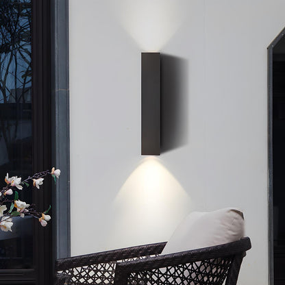 Outdoor LED Wall Light Fixture Up Down Bidirectional Aluminum Housing 20W Porch Patio Garden Exterior Lighting Waterproof IP65 Black Finish
