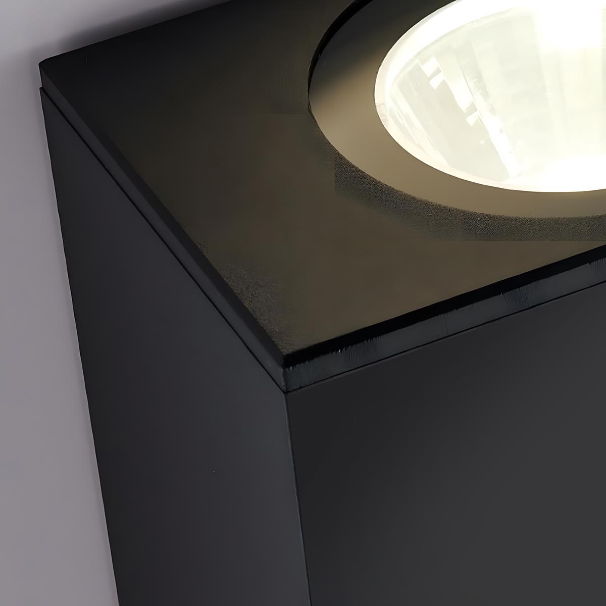 Outdoor LED Wall Light Fixture Up Down Bidirectional Aluminum Housing 20W Porch Patio Garden Exterior Lighting Waterproof IP65 Black Finish