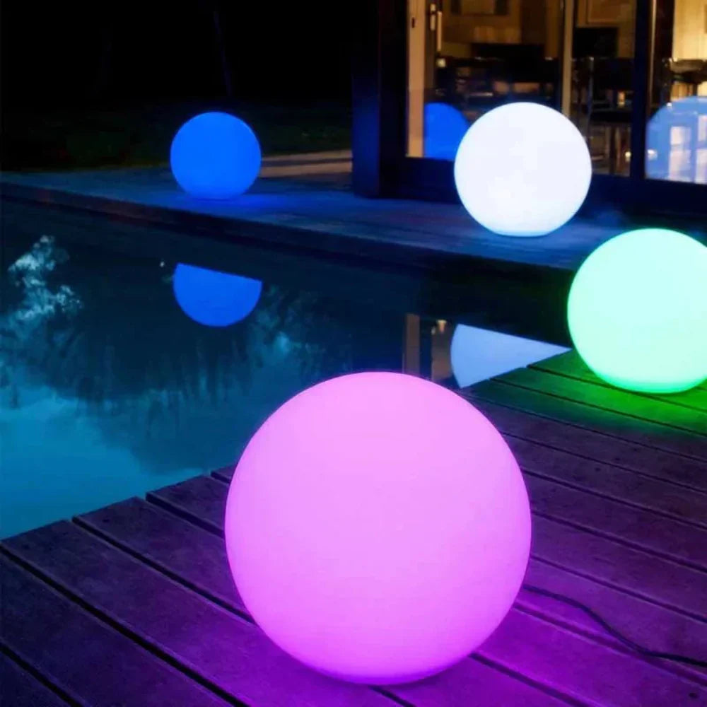 Solar-Powered Orb Lantern with Remote Control - 16 Color LED, Waterproof IP65, Dusk-to-Dawn Sensor, Cordless Rechargeable Outdoor Garden Sph