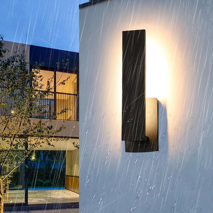 Outdoor LED Wall Sconce Aluminum 17 inch Waterproof Black Porch Light Warm White for Front Door Entry Patio Exterior Home Facade Security Li
