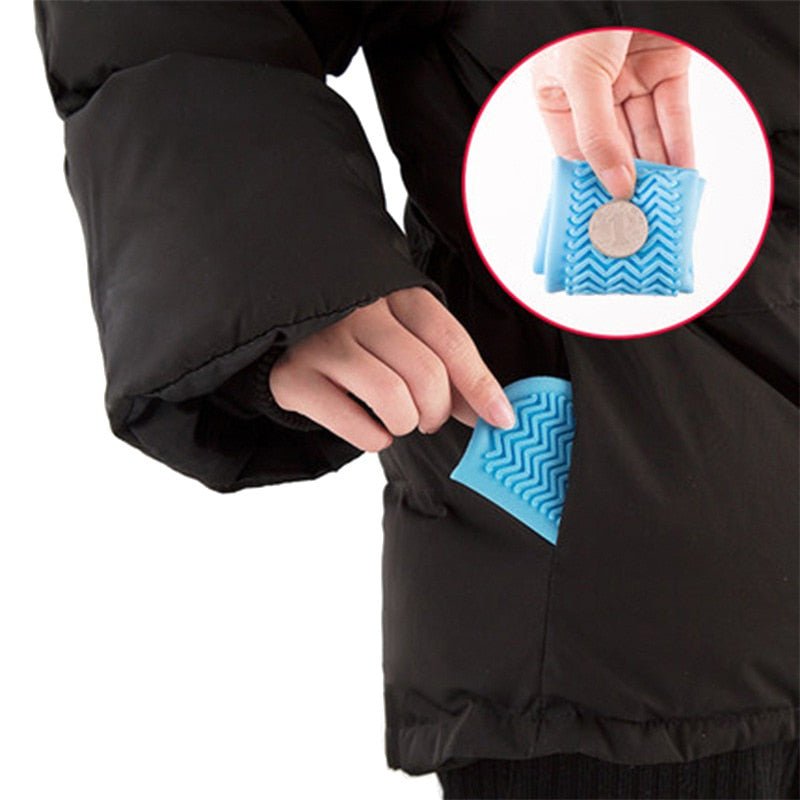 Reusable Silicone Overshoes for Rain & Snow Protection – Foldable Slip-On Boot Covers for Men Women Kids Outdoor Hiking Camping