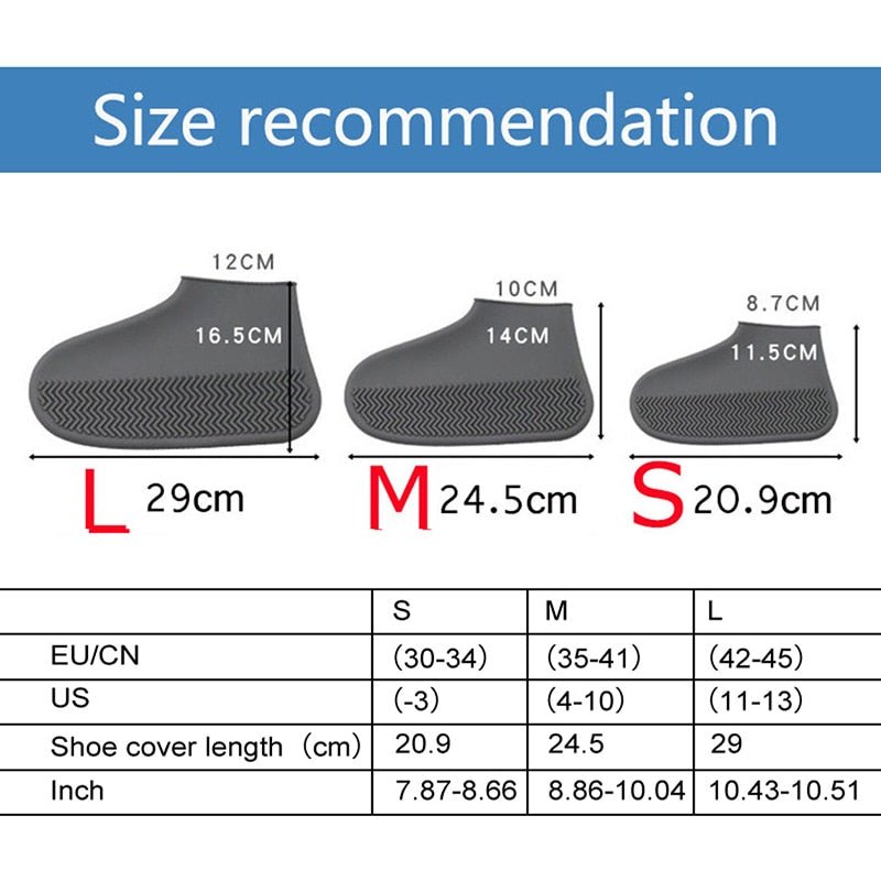 Reusable Silicone Overshoes for Rain & Snow Protection – Foldable Slip-On Boot Covers for Men Women Kids Outdoor Hiking Camping