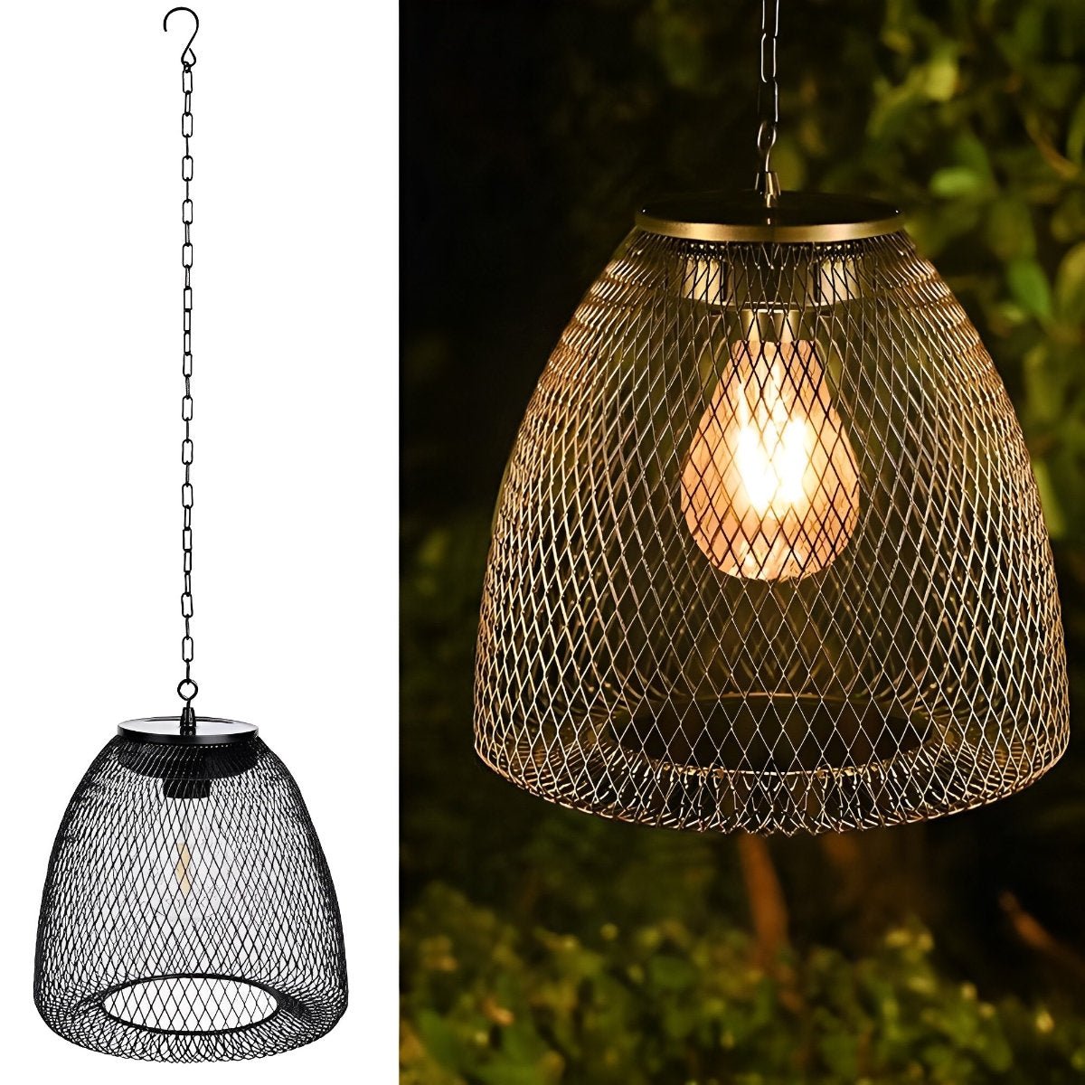 Solar Hanging Lantern for Patio Black Woven Weather-Resistant 9x7in Deck Fixture Cordless Eco LED Warm Glow Courtyard Walkway Outdoor Dining
