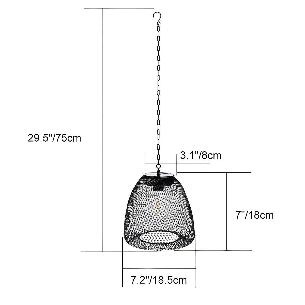 Solar Hanging Lantern for Patio Black Woven Weather-Resistant 9x7in Deck Fixture Cordless Eco LED Warm Glow Courtyard Walkway Outdoor Dining