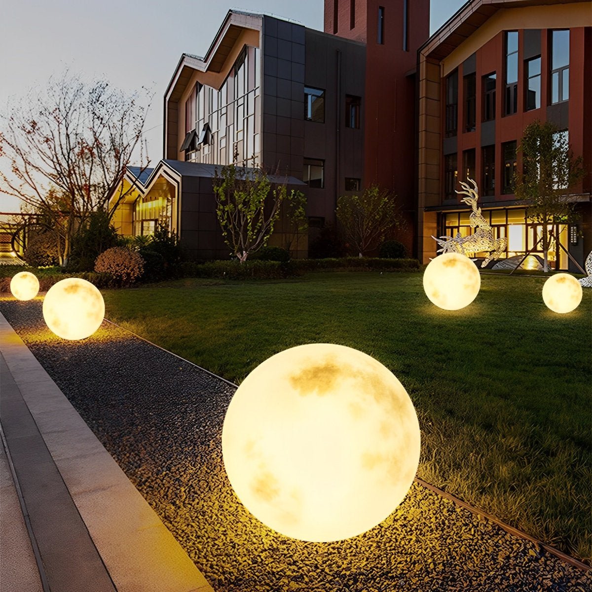 Solar Globe Light 11.8 in Resin Sphere Orb for Yard Pathway Garden Decor Warm White LED Waterproof Outdoor Lighting Patio Lawn Landscape Acc