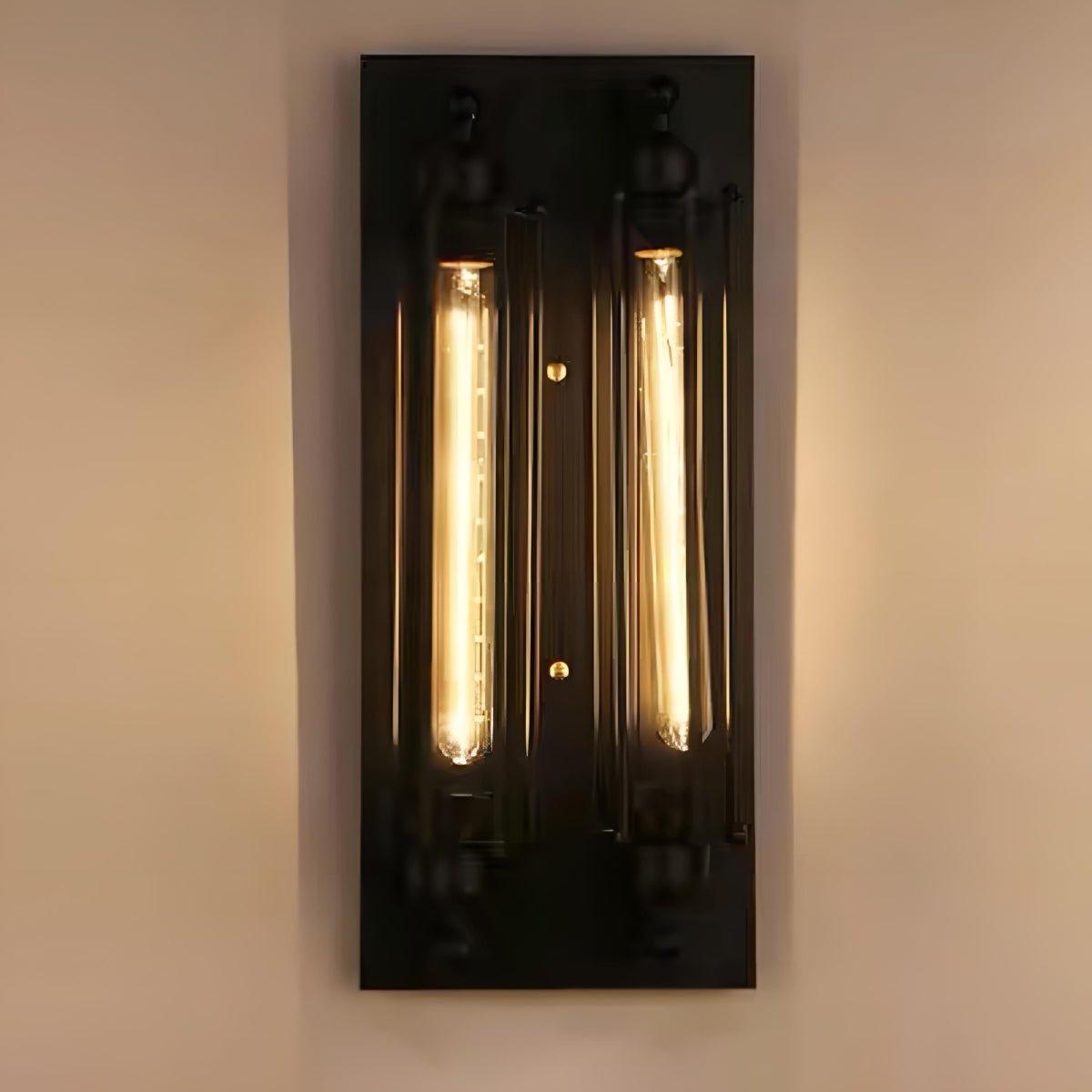 Iron & Glass LED Fixture Vintage Industrial Hardwired Sconce Warm White Light for Hallways Bedrooms Kitchens Bathrooms & Living Spaces