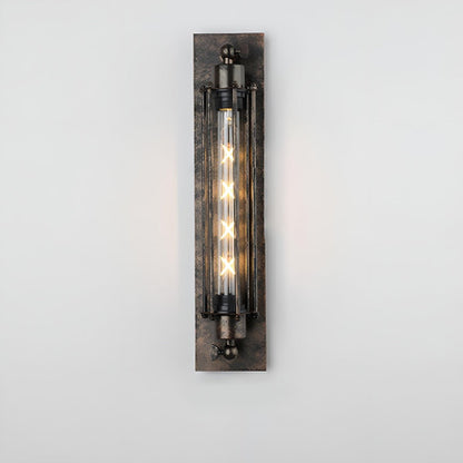 Iron & Glass LED Fixture Vintage Industrial Hardwired Sconce Warm White Light for Hallways Bedrooms Kitchens Bathrooms & Living Spaces
