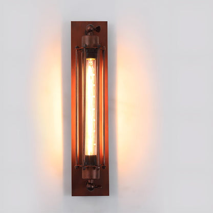 Iron & Glass LED Fixture Vintage Industrial Hardwired Sconce Warm White Light for Hallways Bedrooms Kitchens Bathrooms & Living Spaces