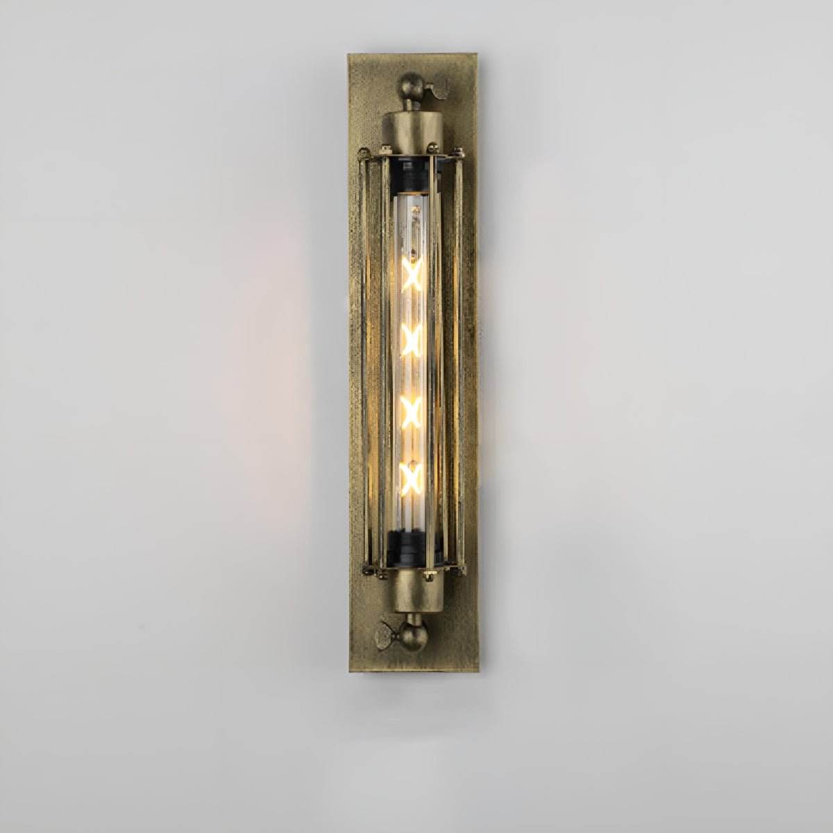 Iron & Glass LED Fixture Vintage Industrial Hardwired Sconce Warm White Light for Hallways Bedrooms Kitchens Bathrooms & Living Spaces