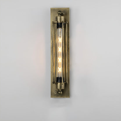 Iron & Glass LED Fixture Vintage Industrial Hardwired Sconce Warm White Light for Hallways Bedrooms Kitchens Bathrooms & Living Spaces