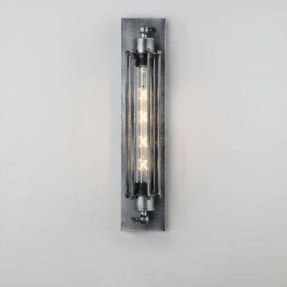 Iron & Glass LED Fixture Vintage Industrial Hardwired Sconce Warm White Light for Hallways Bedrooms Kitchens Bathrooms & Living Spaces