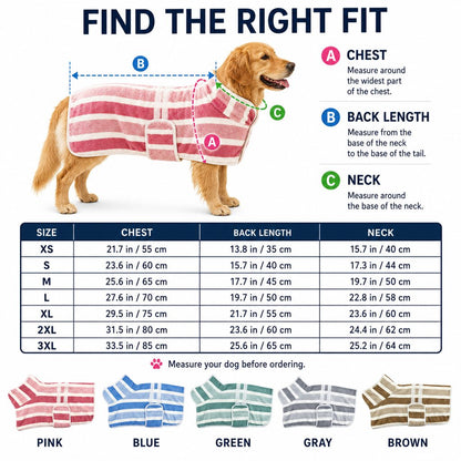 Ortekor Wearable Microfiber Dog Drying Towel – Hands-Free Post-Bath & Rainy-Day Wrap for Wet Fur & Drips