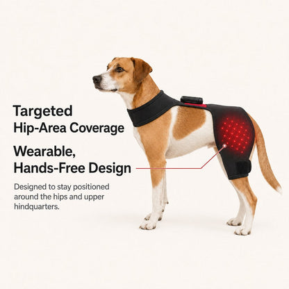 Ortekor Wearable Red & Near-Infrared Hip Wrap for Dogs - Hands-Free At-Home Hip-Area Light Care