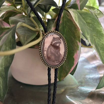 Western Bolo Tie with Frog Banjo Player Slide | Adjustable Leather Cord Neckwear | Resin & Metal Design for Men & Women | Country Music