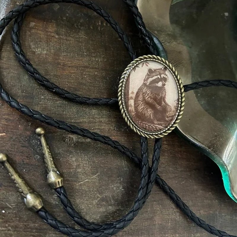 Western Bolo Tie with Frog Banjo Player Slide | Adjustable Leather Cord Neckwear | Resin & Metal Design for Men & Women | Country Music