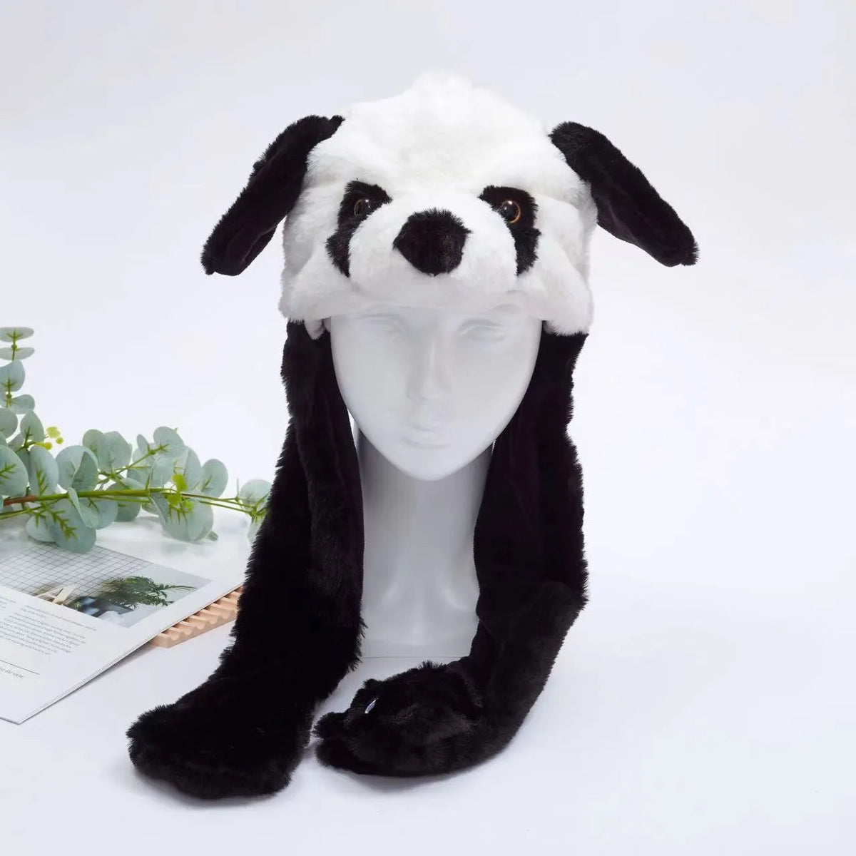 Plush Animal Hat with Squeezable Ears That Move — Soft Costume Cap for Kids & Adults | Cosplay Party Accessory Winter Beanie | Fun Gift