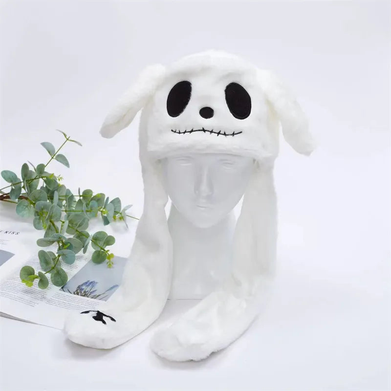 Plush Animal Hat with Squeezable Ears That Move — Soft Costume Cap for Kids & Adults | Cosplay Party Accessory Winter Beanie | Fun Gift